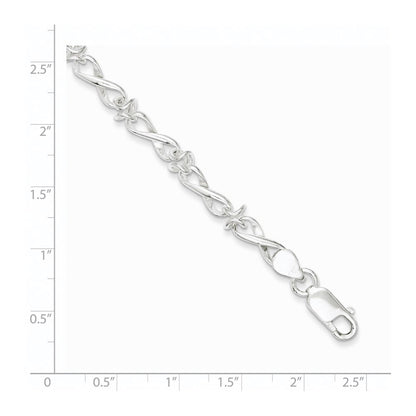 7.5 Zoll Sterlingsilber Poliert Fantasieglieder Armband