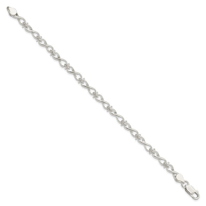 7.5 Zoll Sterlingsilber Poliert Fantasieglieder Armband