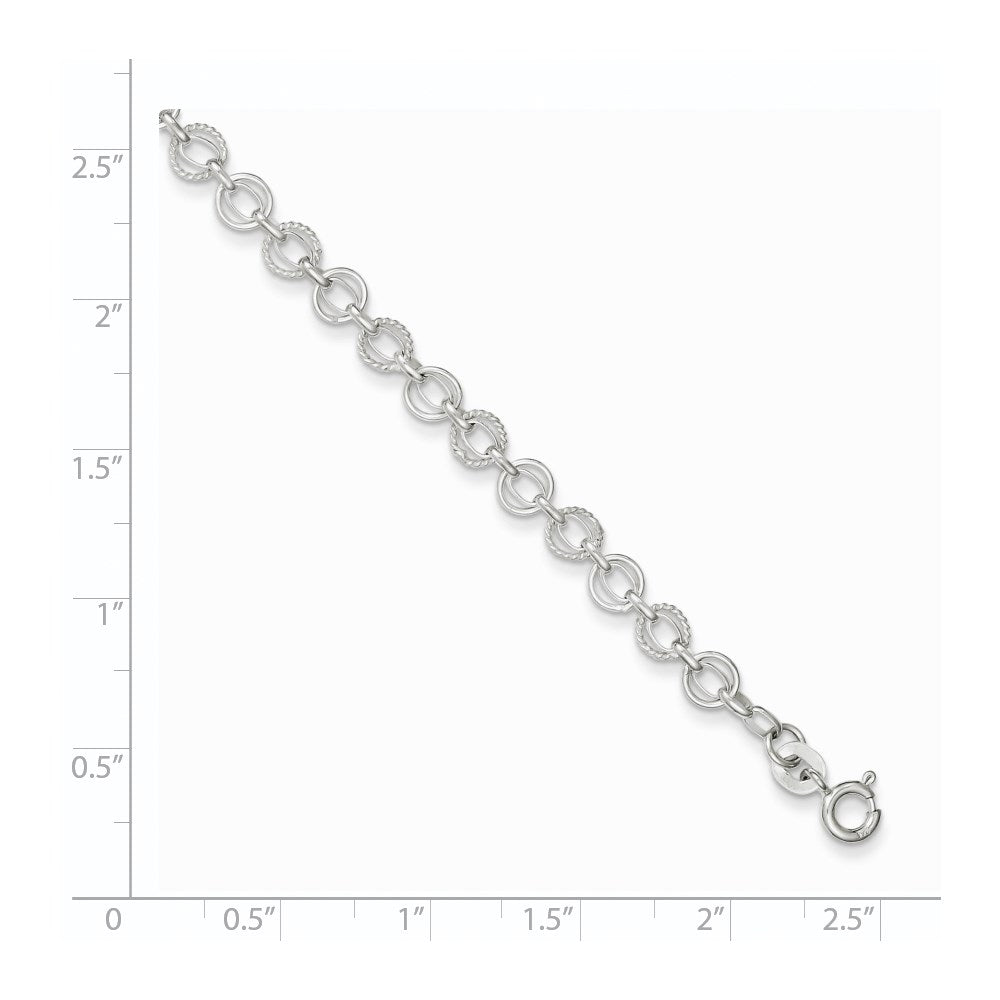 7.25 Zoll Sterlingsilber 5mm Fantasie Armband