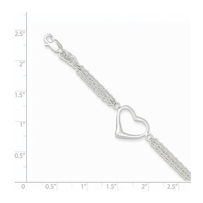 7.5 Zoll Sterlingsilber Herz Armband