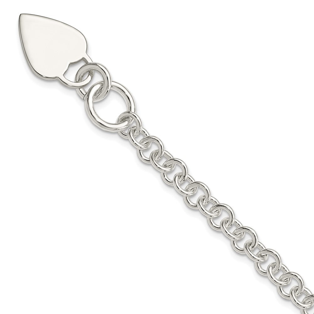 7.5 Zoll Sterlingsilber Poliert Herz Armband