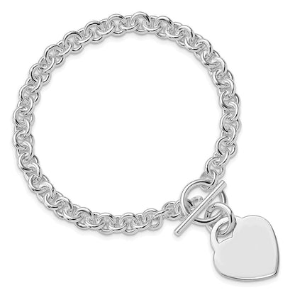Sterlingsilber Rhodiniert Poliert Herz Armband