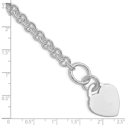 Sterlingsilber Rhodiniert Poliert Herz Armband