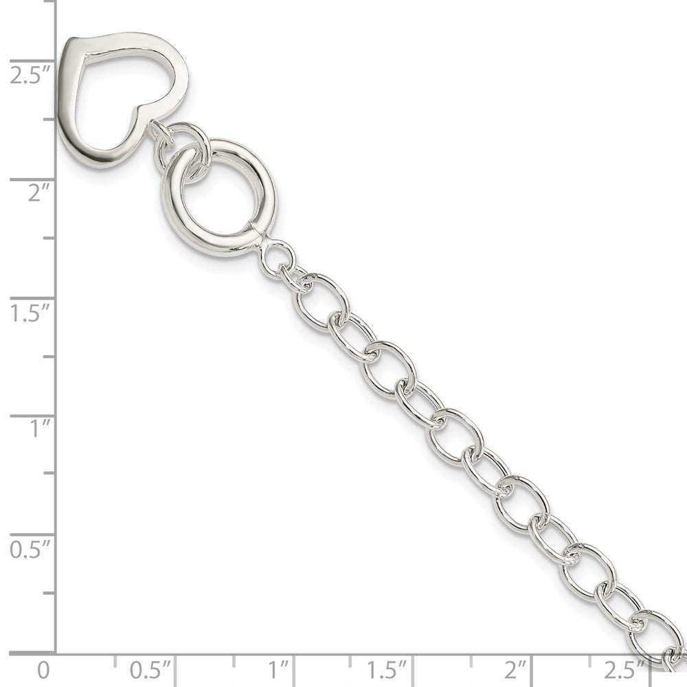 Sterlingsilber Offen Glieder Herz Armband