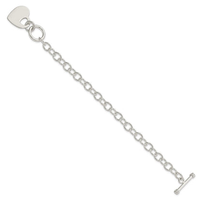 8.5 Zoll Sterlingsilber Poliert Gravierbar Herz Armband