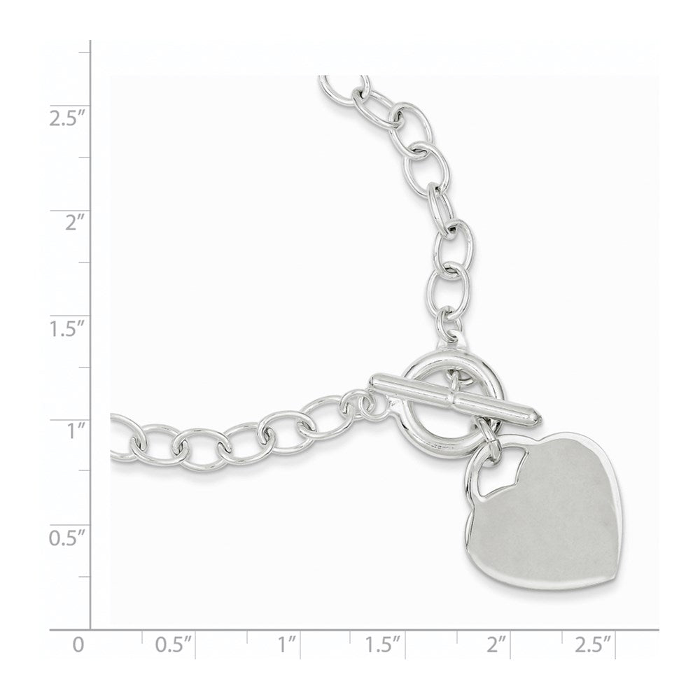 Sterlingsilber Oval Glieder Gravierbar Herz Armband