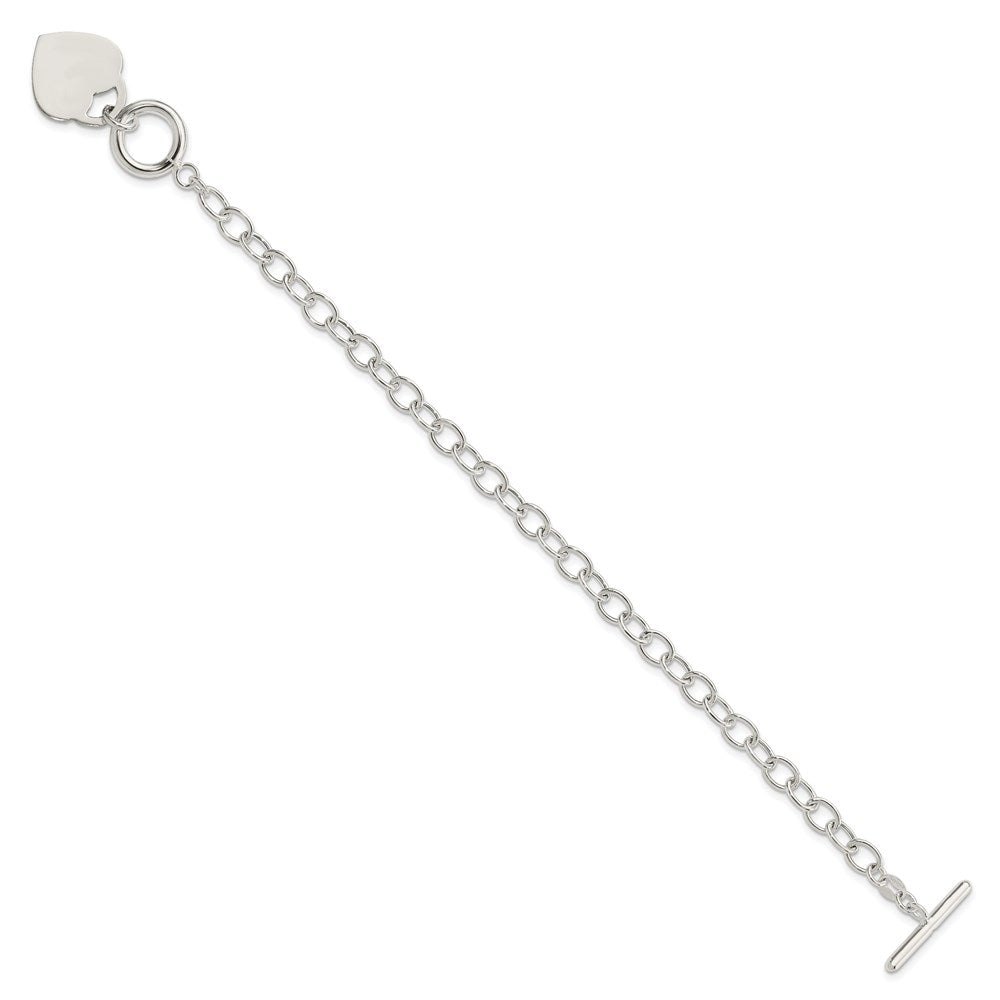 Sterlingsilber Oval Glieder Gravierbar Herz Armband