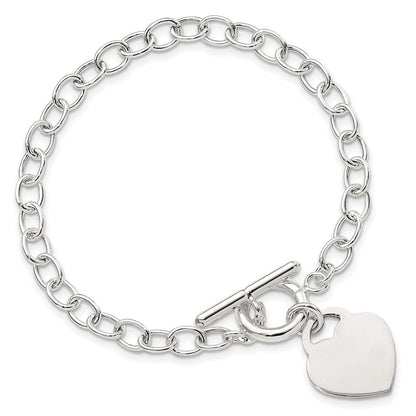 Sterlingsilber Oval Glieder Gravierbar Herz Armband