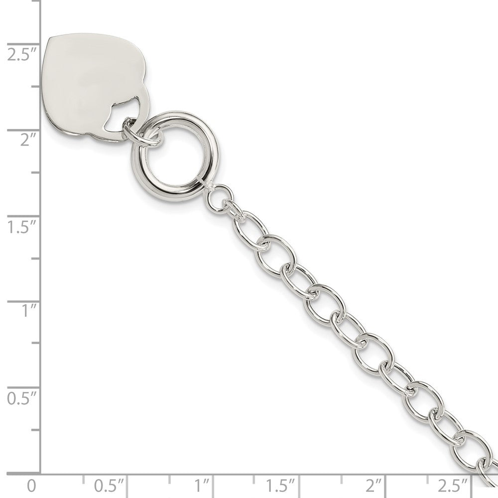 Sterlingsilber Oval Glieder Gravierbar Herz Armband
