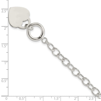 Sterlingsilber Oval Glieder Gravierbar Herz Armband