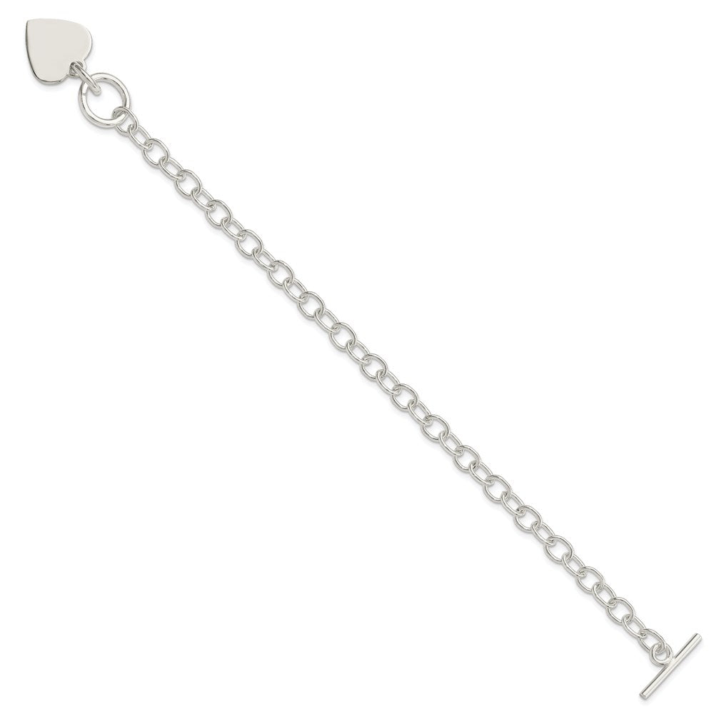 Sterlingsilber Poliert Gravierbar Herz Charm Armband