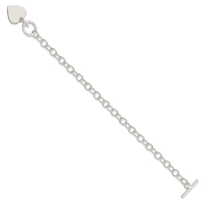 Sterlingsilber Poliert Gravierbar Herz Charm Armband