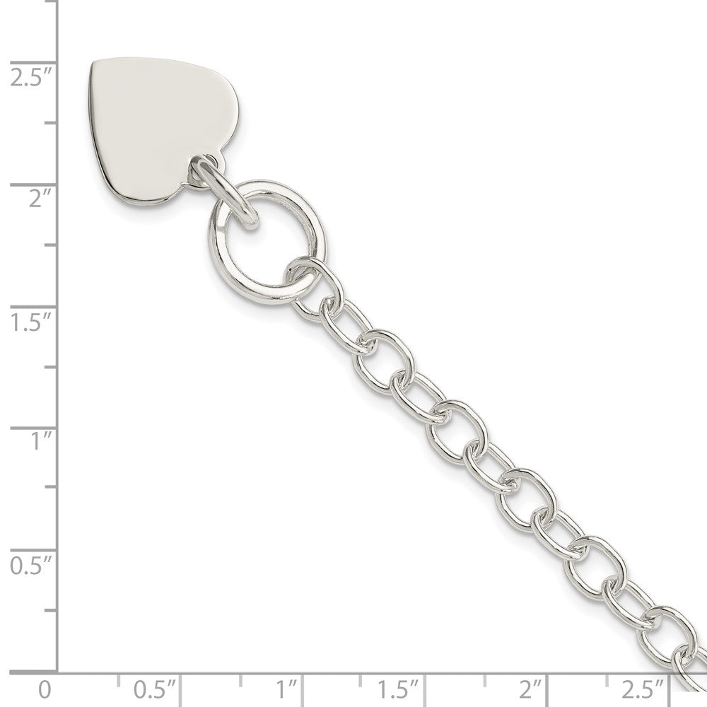 Sterlingsilber Poliert Gravierbar Herz Charm Armband