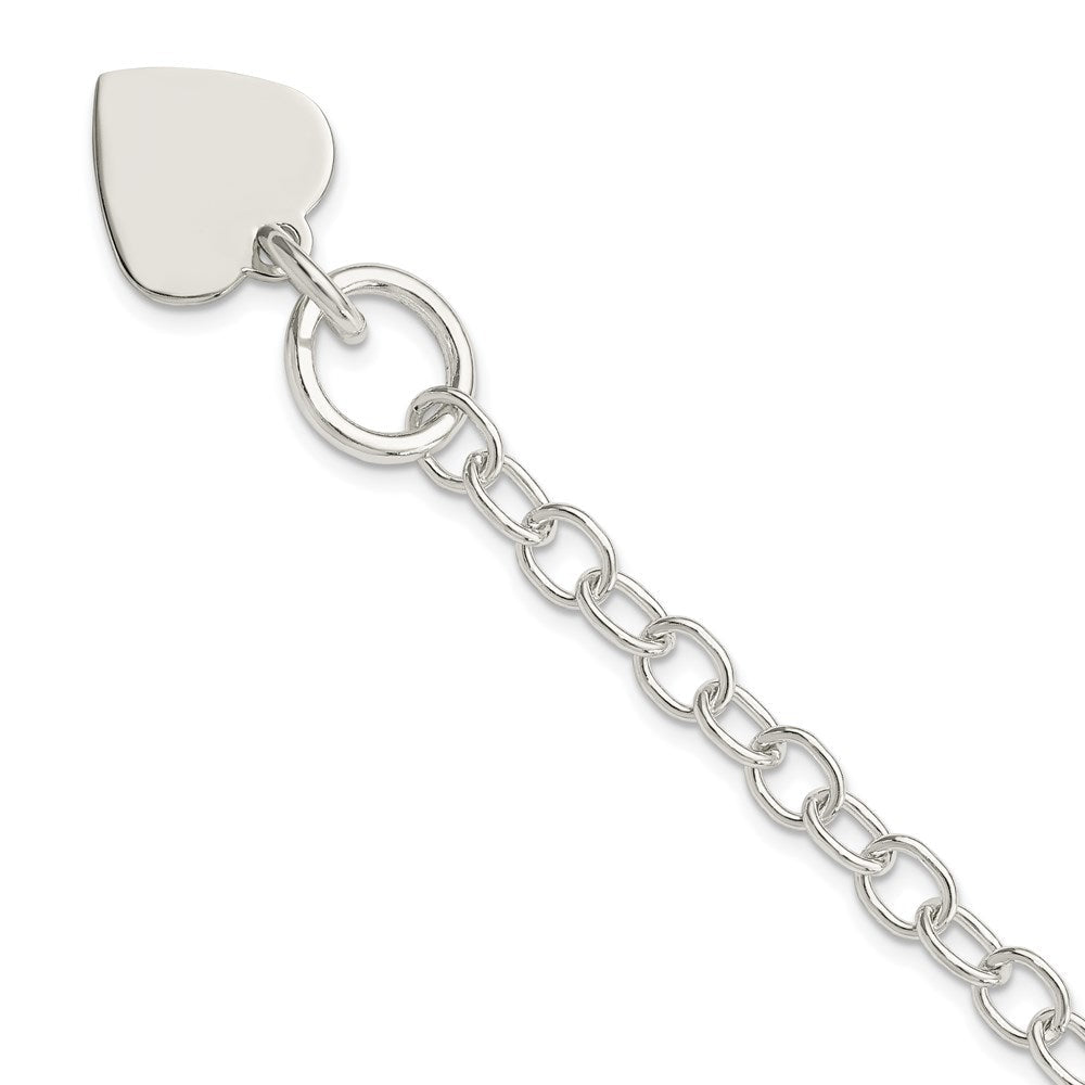 Sterlingsilber Poliert Gravierbar Herz Charm Armband