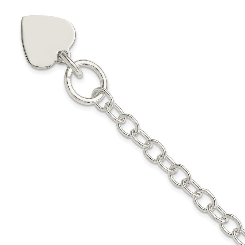 Sterlingsilber Poliert Gravierbar Herz Charm Armband