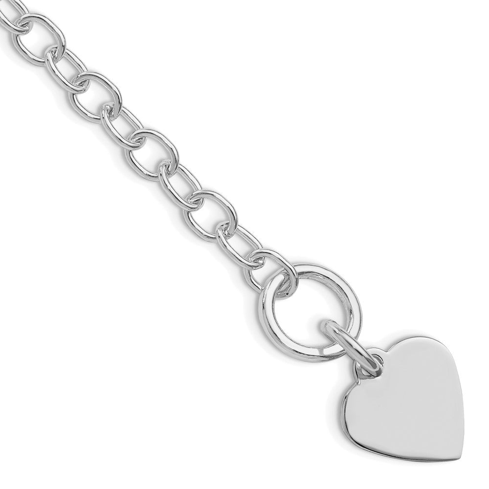 Sterlingsilber Rhodiniert Poliert Herz Charm Armband