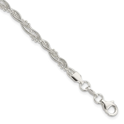 7.5 Zoll Sterlingsilber Fantasie Geflochten Armband