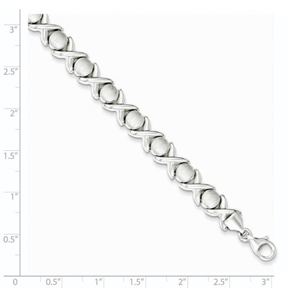 Sterlingsilber Poliert und Satiniert X O Armband