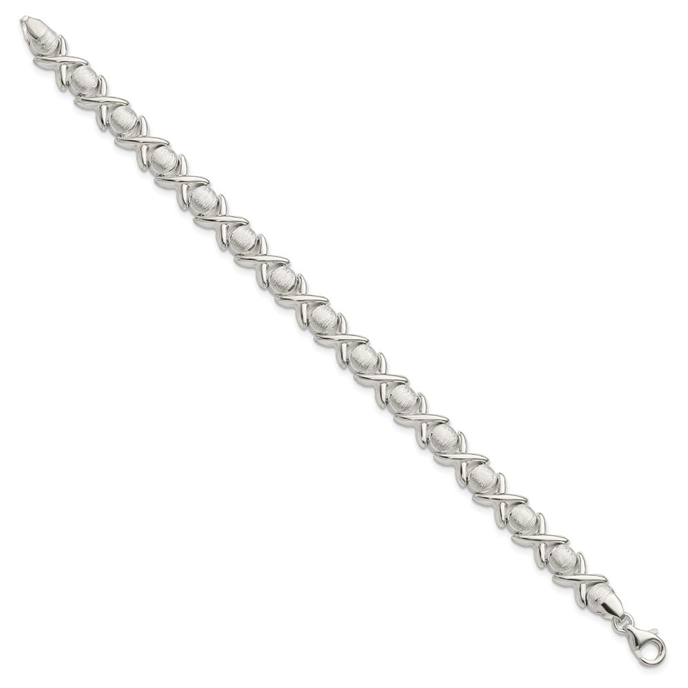 Sterlingsilber Poliert und Satiniert X O Armband