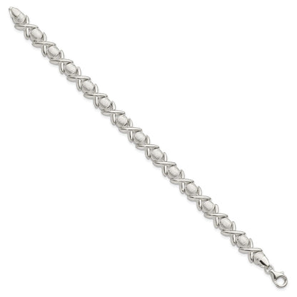 Sterlingsilber Poliert und Satiniert X O Armband