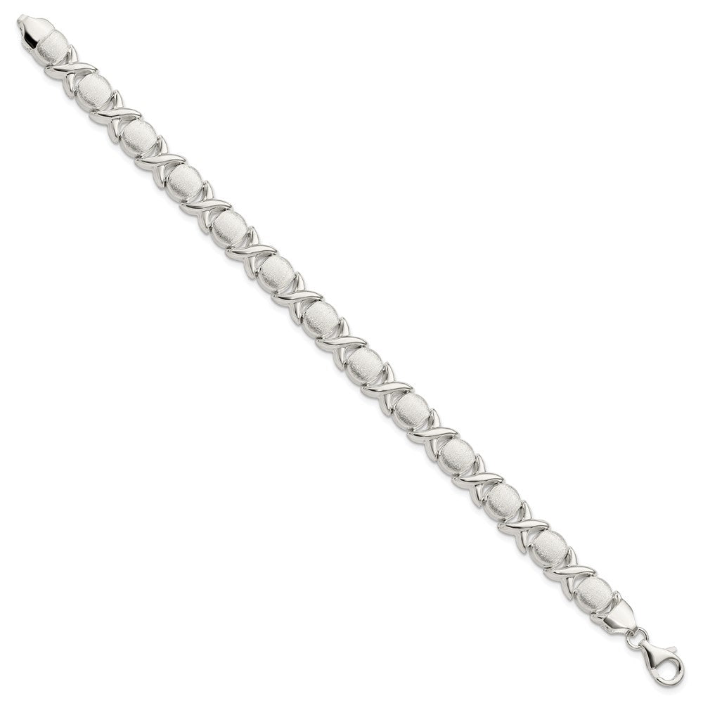 Sterlingsilber Poliert und Satiniert X O Armband