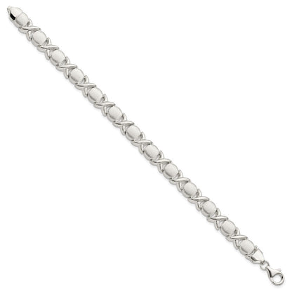 Sterlingsilber Poliert und Satiniert X O Armband