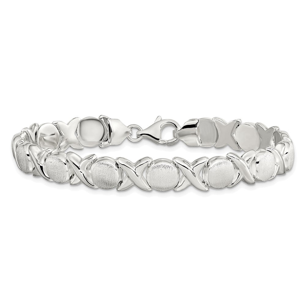 Sterlingsilber Poliert und Satiniert X O Armband