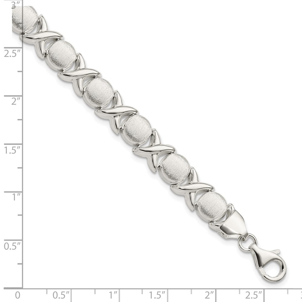 Sterlingsilber Poliert und Satiniert X O Armband