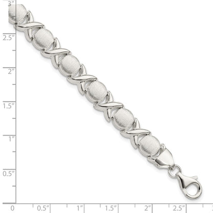 Sterlingsilber Poliert und Satiniert X O Armband