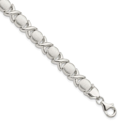 Sterlingsilber Poliert und Satiniert X O Armband