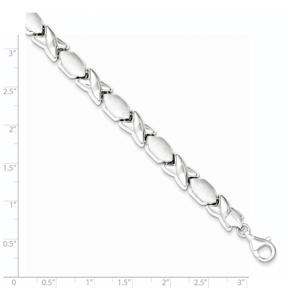 Sterlingsilber Poliert und Satiniert X O Armband