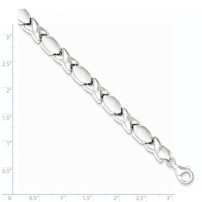 Sterlingsilber Poliert und Satiniert X O Armband