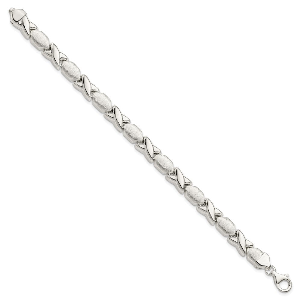 Sterlingsilber Poliert und Satiniert X O Armband