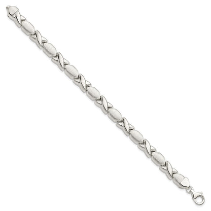Sterlingsilber Poliert und Satiniert X O Armband