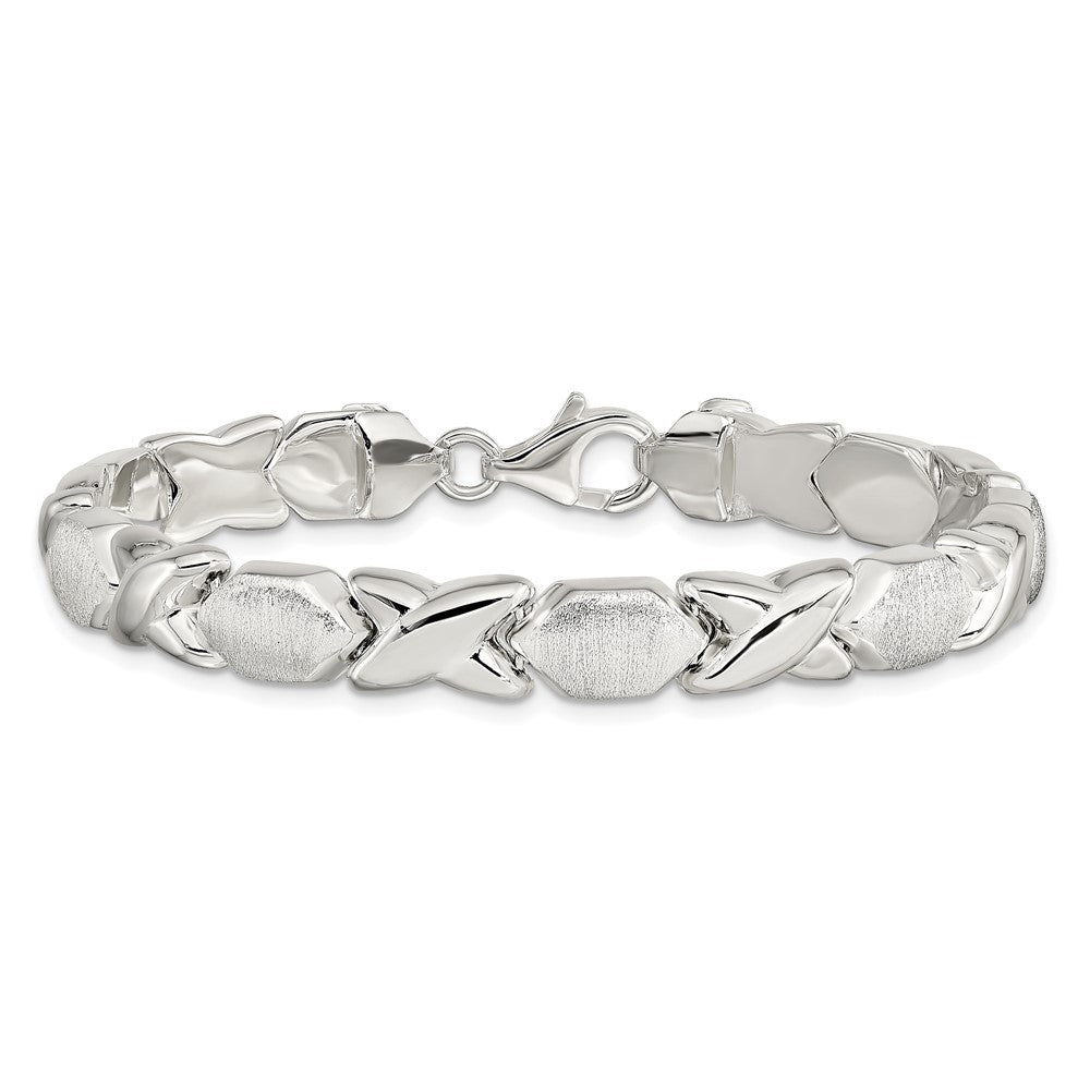 Sterlingsilber Poliert und Satiniert X O Armband