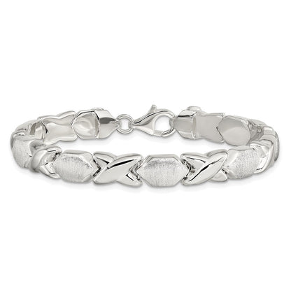 Sterlingsilber Poliert und Satiniert X O Armband