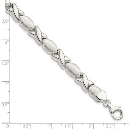 Sterlingsilber Poliert und Satiniert X O Armband