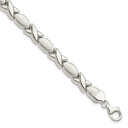 Sterlingsilber Poliert und Satiniert X O Armband