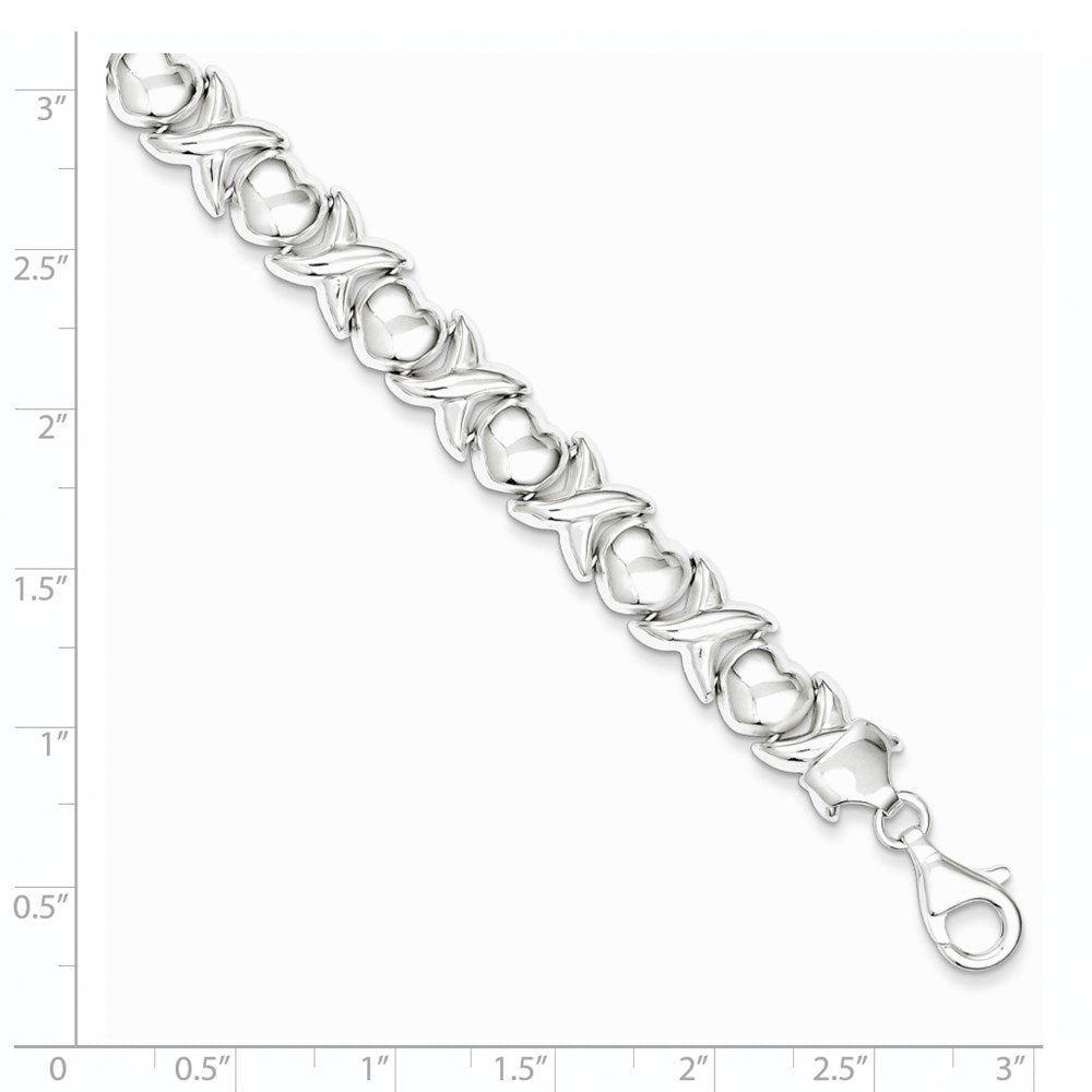Sterlingsilber Poliert X und O Armband