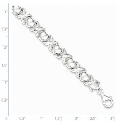 Sterlingsilber Poliert X und O Armband