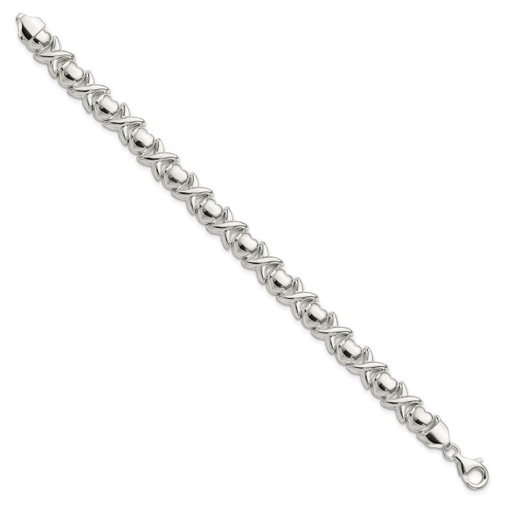Sterlingsilber Poliert X und O Armband
