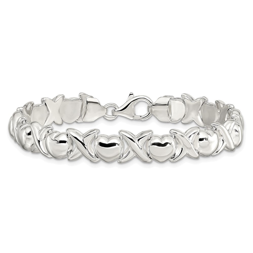 Sterlingsilber Poliert X und O Armband