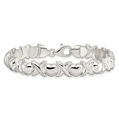 Sterlingsilber Poliert X und O Armband