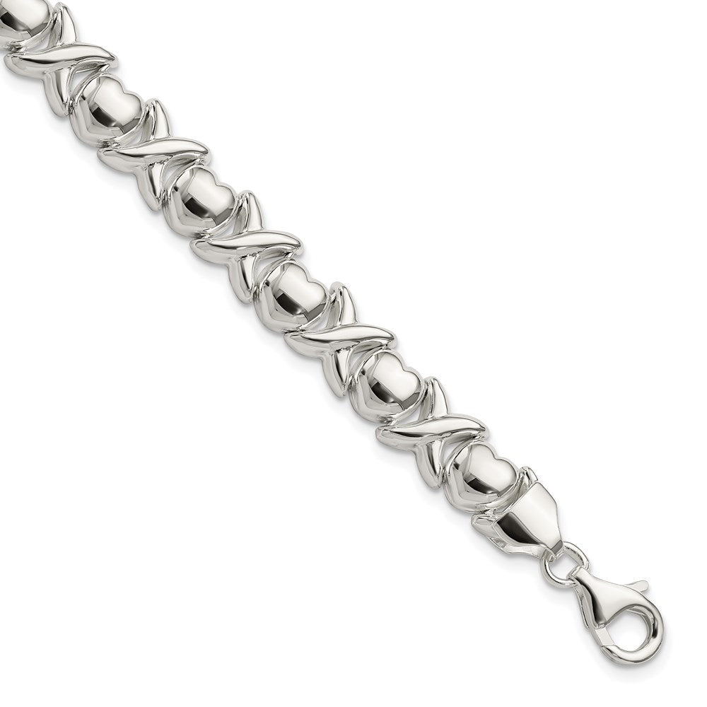 Sterlingsilber Poliert X und O Armband