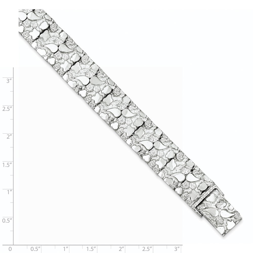 8.5 Zoll Sterlingsilber 15mm Nugget Armband