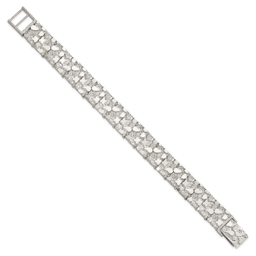 8.5 Zoll Sterlingsilber 15mm Nugget Armband