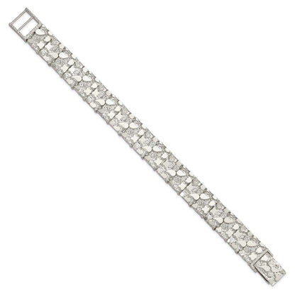 8.5 Zoll Sterlingsilber 15mm Nugget Armband
