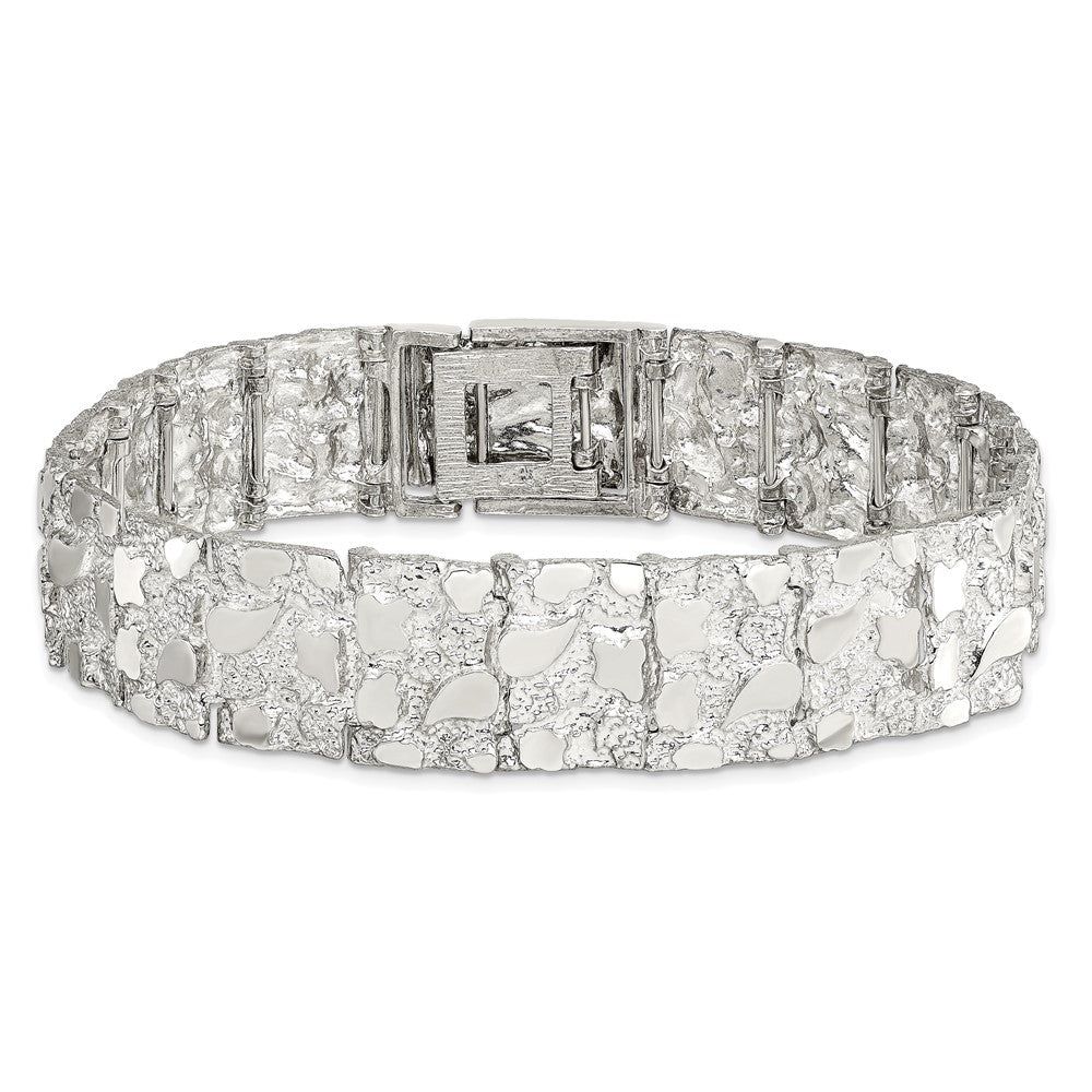 8.5 Zoll Sterlingsilber 15mm Nugget Armband