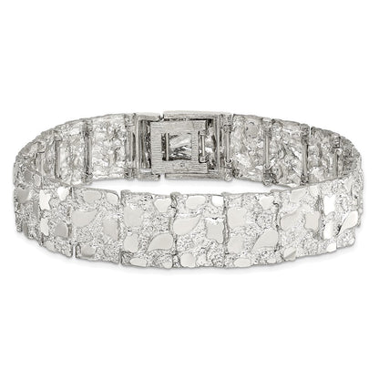 8.5 Zoll Sterlingsilber 15mm Nugget Armband