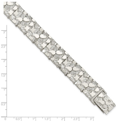 8.5 Zoll Sterlingsilber 15mm Nugget Armband